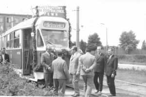 Pierwszy tramwaj przegubowy typu 102 N, 1970 r.